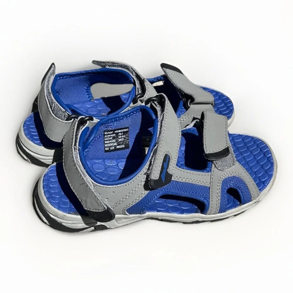 Eddie‎ Bauer Rocky Adjustable Sandals Gray Blue Boys Size 2 Gorpcore Hiking
